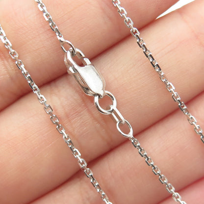 925 Sterling Silver Multi-Cut Pink & White C Z Cable Chain Necklace 16"