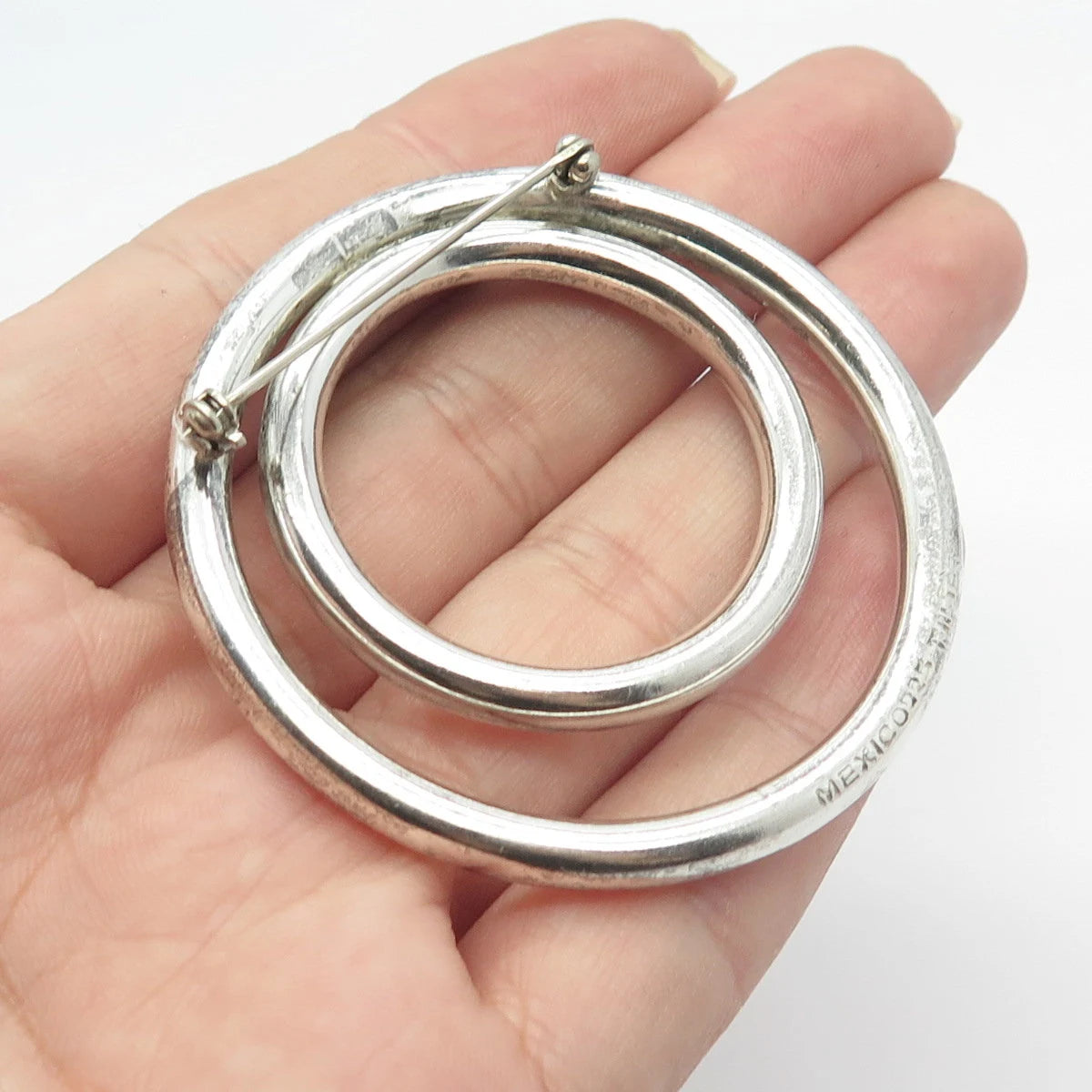 925 Sterling Silver Vintage Mexico Modernist Pin Brooch