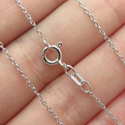 SUN 925 Sterling Silver Real Round-Cut Diamond "LOVE" Chain Necklace 16-18"