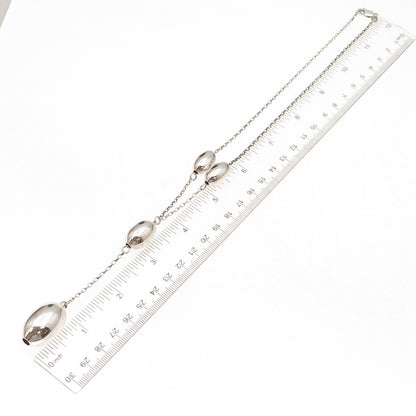 925 Sterling Silver Vintage Italy Beads Cable Chain Necklace 16"