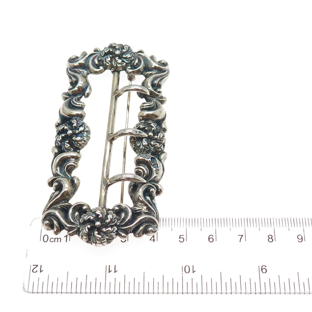 ROBERT PRINGLE & SONS Sterling Antique 1900 Birmingham Belt Buckle Pin Brooch