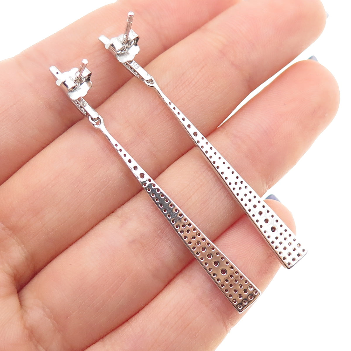 925 Sterling Silver Real Round-Cut Smoky Quartz Dangle Earrings