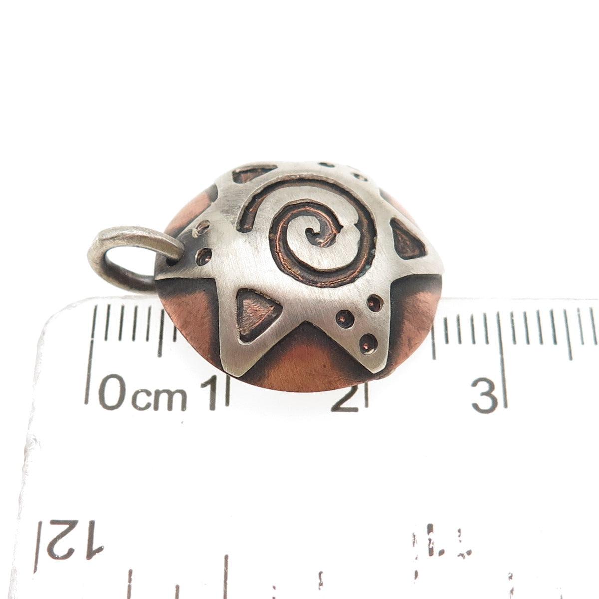 925 Sterling Silver 2-Tone Vintage Star of David Spiral Oxidized Charm Pendant