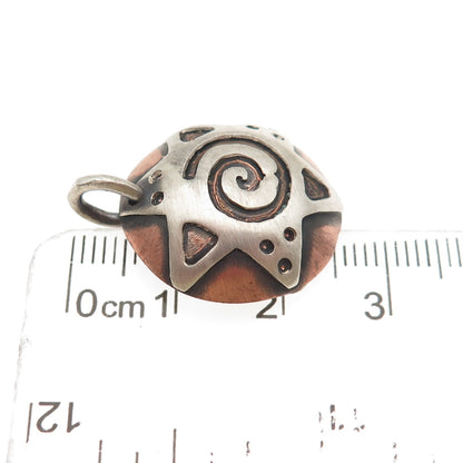 925 Sterling Silver 2-Tone Vintage Star of David Spiral Oxidized Charm Pendant