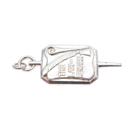925 Sterling Silver Antique 1945 The Lawrencian Club Charm Pendant