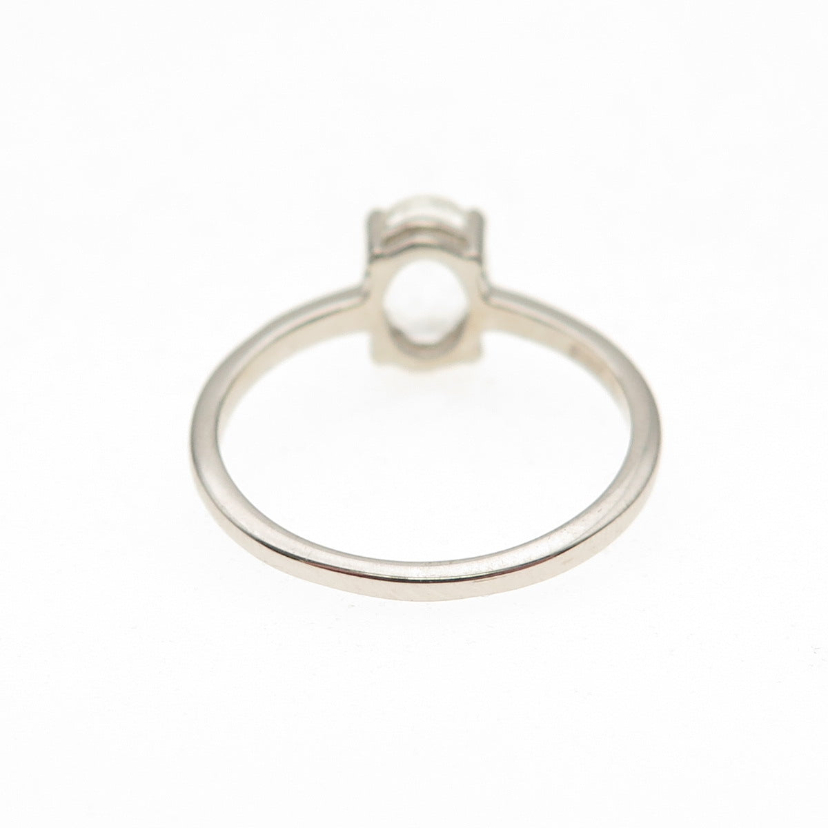 Dazzlers 925 Sterling Silver Real Oval-Cut White Topaz Engagement Ring Size 6.75