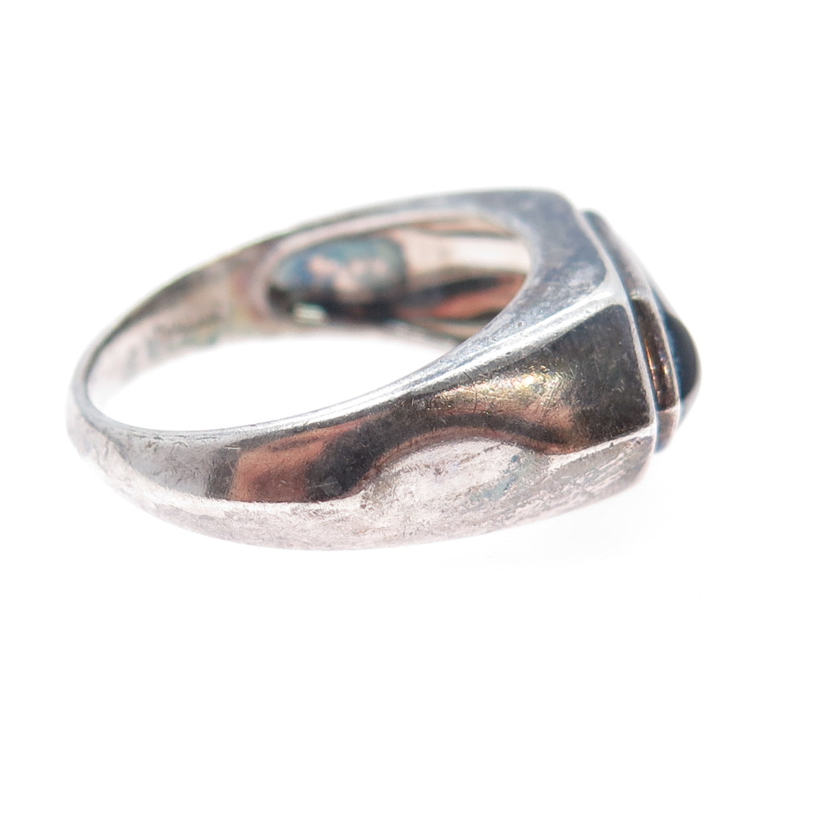 925 Sterling Silver Vintage S&G Real Black Onyx Oxidized Ring Size 10.25