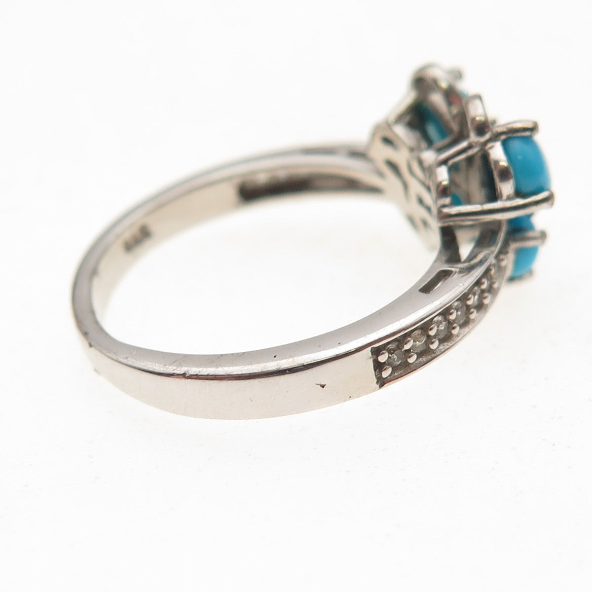 Chuck Clemency 925 Sterling Silver Real Turquoise Topaz Butterfly Ring Size 7.25