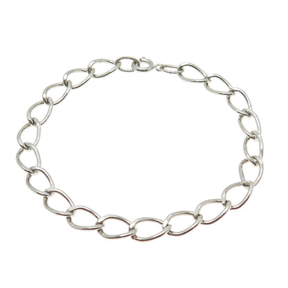 BEAU 925 Sterling Silver Vintage Oval Curb Link Bracelet 7.25"