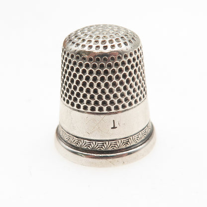 Ketcham & Mcdougall 925 Sterling Silver Antique Art Deco Sewing Thimble Size 10