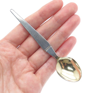 875 Silver 2-Tone Vintage European Coffee Spoon