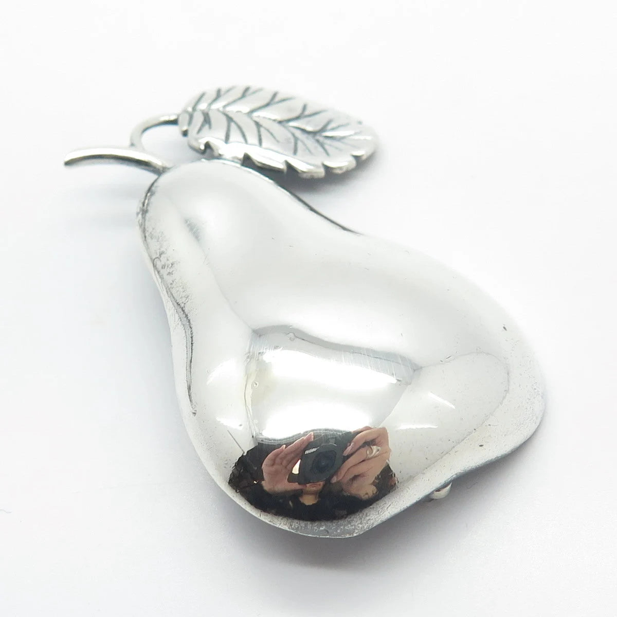 925 Sterling Silver Vintage Mexico Pear Pin Brooch