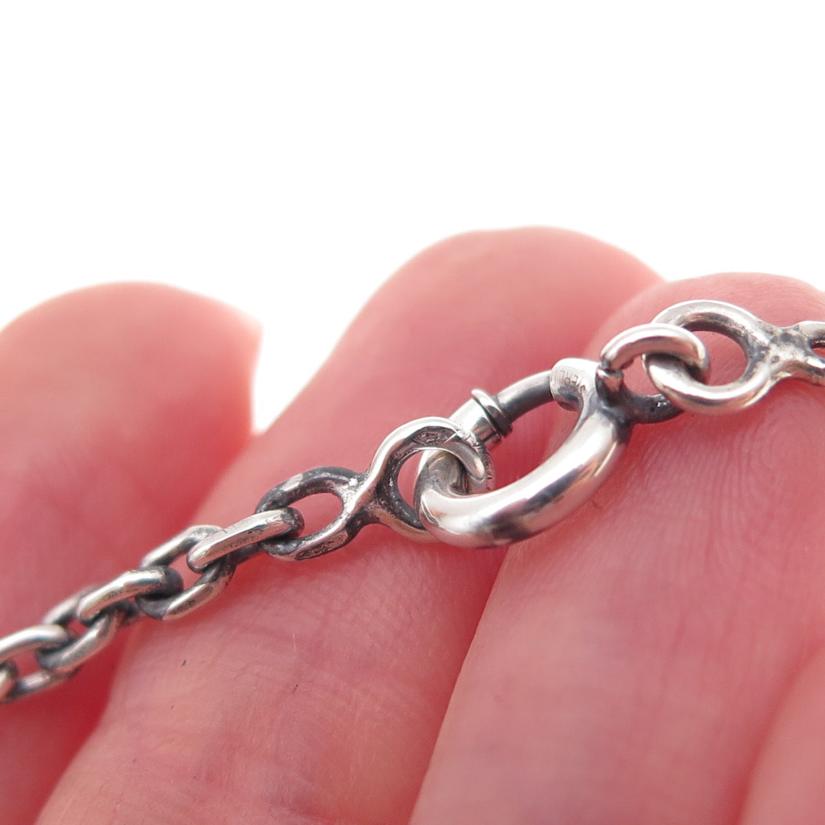 925 Sterling Silver Antique Art Deco Cable Chain Necklace 20"