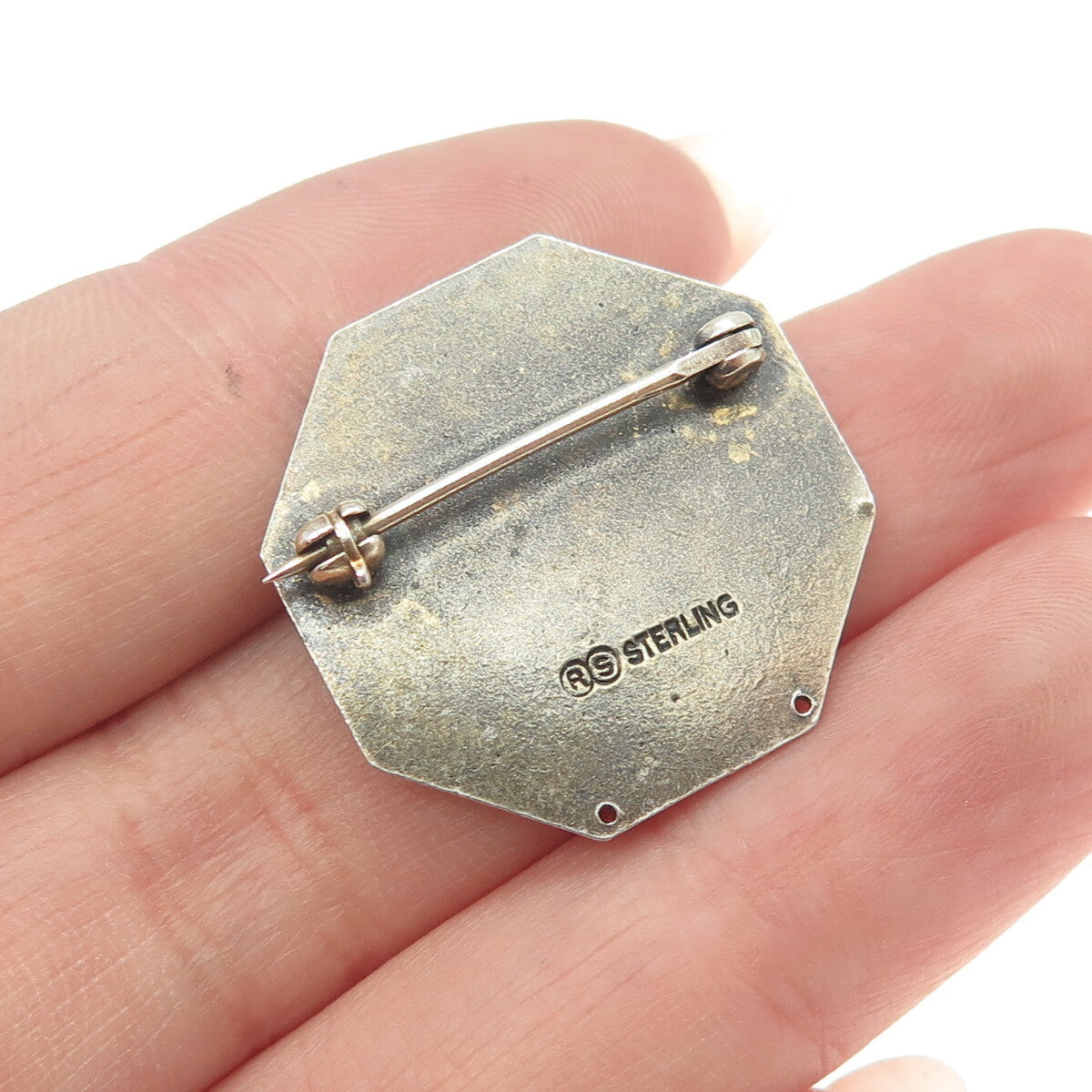 925 Sterling Silver Vintage Enamel United Hospital Fund Volunteer Service Brooch