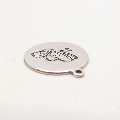 925 Sterling Silver USA Two In Town Butterfly Charm Pendant