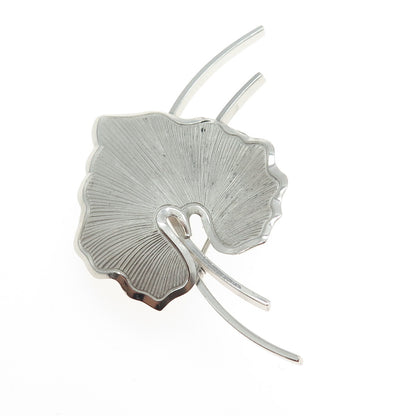 BEAU 925 Sterling Silver Vintage Leaf Pin Brooch