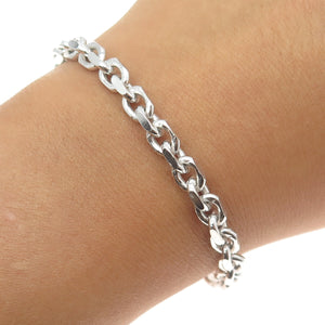 KARIZIA SPA KA 1772 Sterling Silver Italy Cable Link Bracelet 8.5"