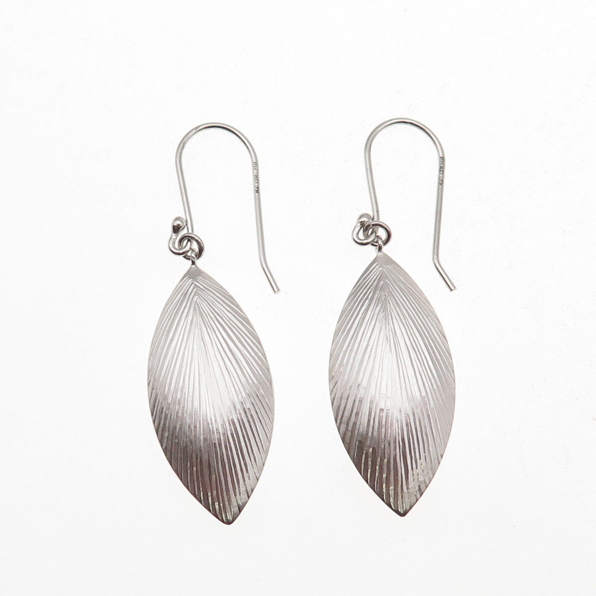 925 Sterling Silver Modernist Petal Dangle Earrings