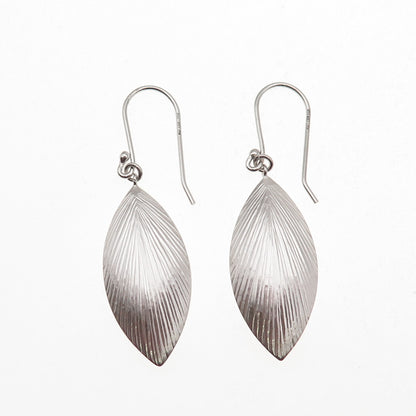 925 Sterling Silver Modernist Petal Dangle Earrings