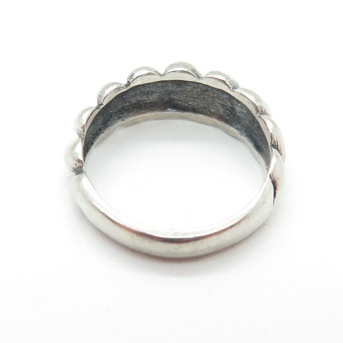 JAMES AVERY 925 Sterling Silver Vintage Ribbed Oxidized Ring Size 7.75