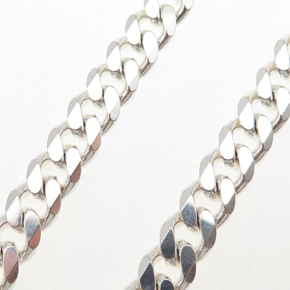 925 Sterling Silver Vintage Italy Curb Chain Necklace 22"