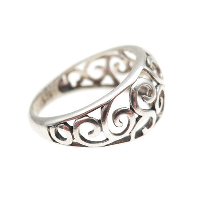 Nevada 925 Sterling Silver Vintage Swirl Oxidized Ring Size 6.5
