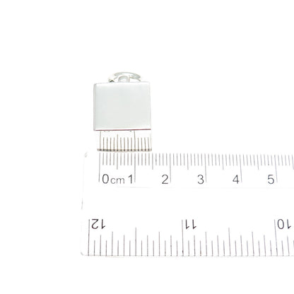 925 Sterling Silver Vintage Cube Spring Ring Mini 3D Charm Pendant