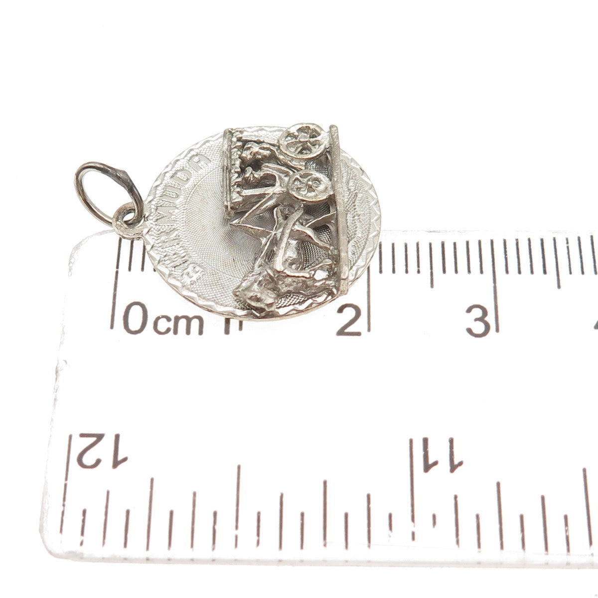 CREA 925 Sterling Silver Vintage Bermuda Carriage Mini Charm Pendant