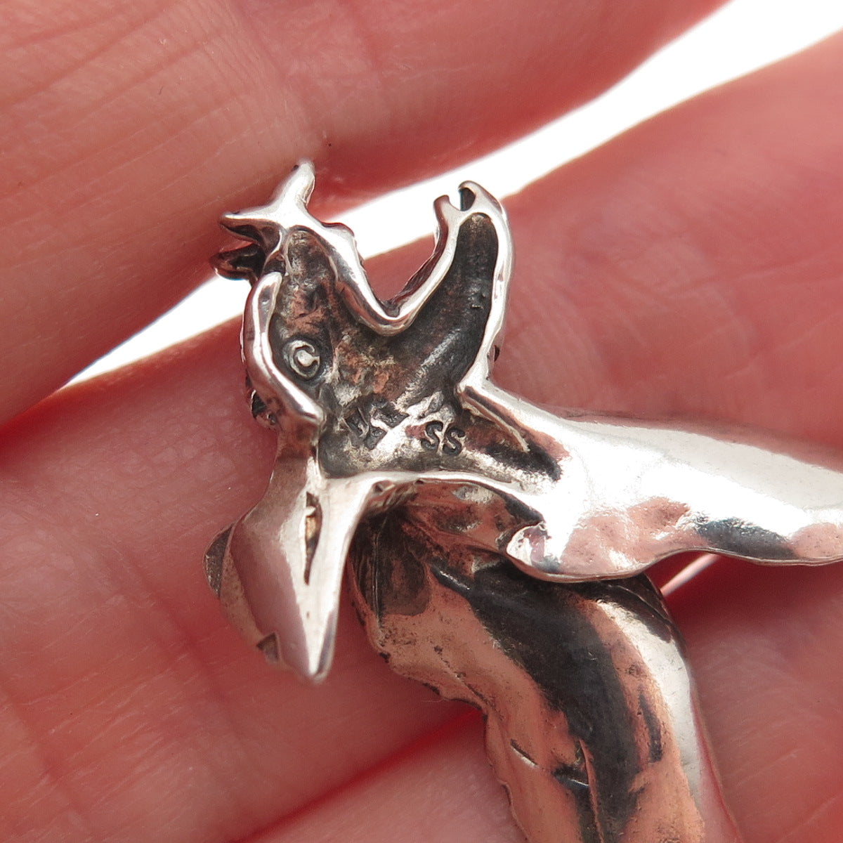 925 Sterling Silver Vintage Eagle Oxidized Charm Pendant
