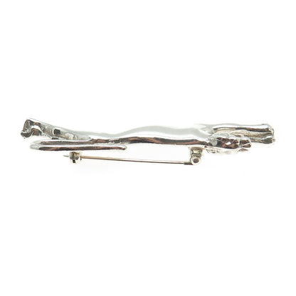 925 Sterling Silver Vintage Mexico Jaguar Pin Brooch