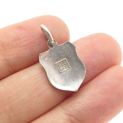 FRITZ REU & CO. 800 Silver Vintage Enamel Gibraltar Minimalist Charm Pendant