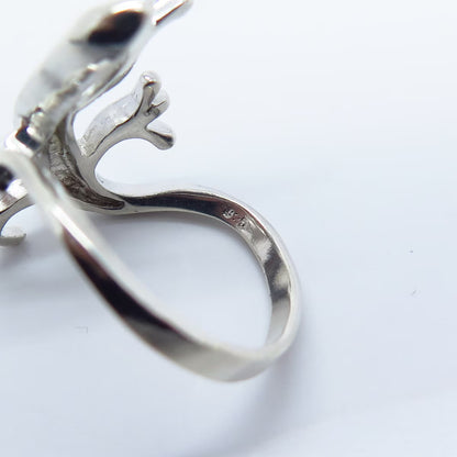 925 Sterling Silver Vintage Lizard Ring Size 7.5