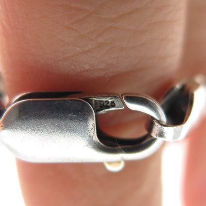 925 Sterling Silver Vintage Italy Twisted Anchor Mariner Link Bracelet 7"