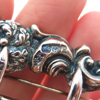 ROBERT PRINGLE & SONS Sterling Antique 1900 Birmingham Belt Buckle Pin Brooch