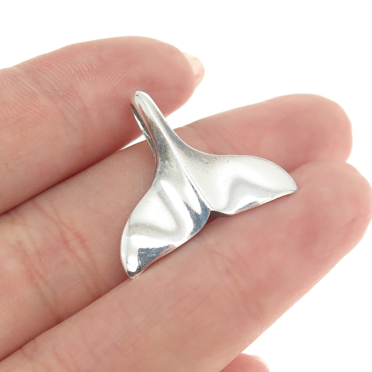 925 Sterling Silver Vintage Whale's Tail Pendant