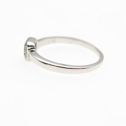 925 Sterling Silver Round-Cut C Z Engagement Ring Size 6