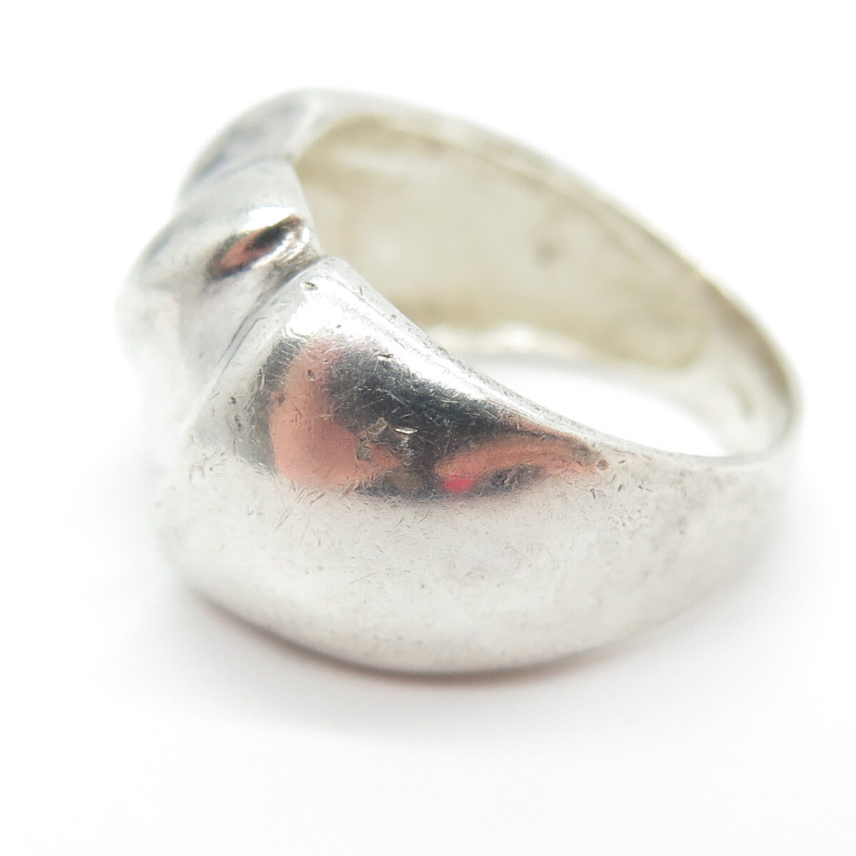 925 Sterling Silver Vintage Ribbed Ring Size 7.5