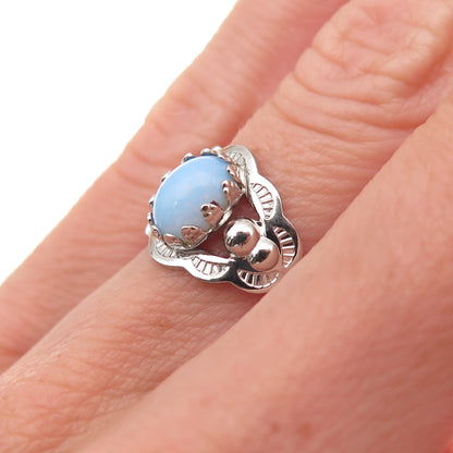 B.A. Ballou 925 Sterling Silver Antique Art Deco Dragon Breath Opal Ring Size 6