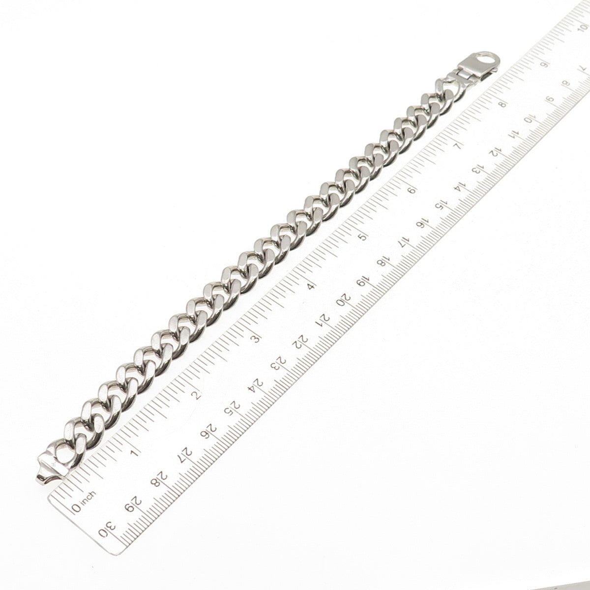 925 Sterling Silver Vintage Italy Cuban Link Bracelet 8.25"