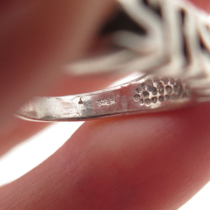 925 Sterling Silver Vintage Jesus Oxidized Name Ring Size 4.75