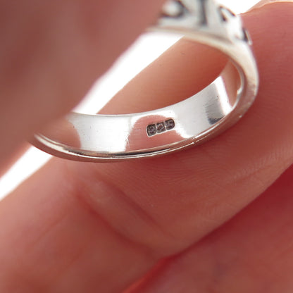 Chapal Zenray 925 Sterling Silver Vintage Celtic Knot Oxidized Band Ring Size 5