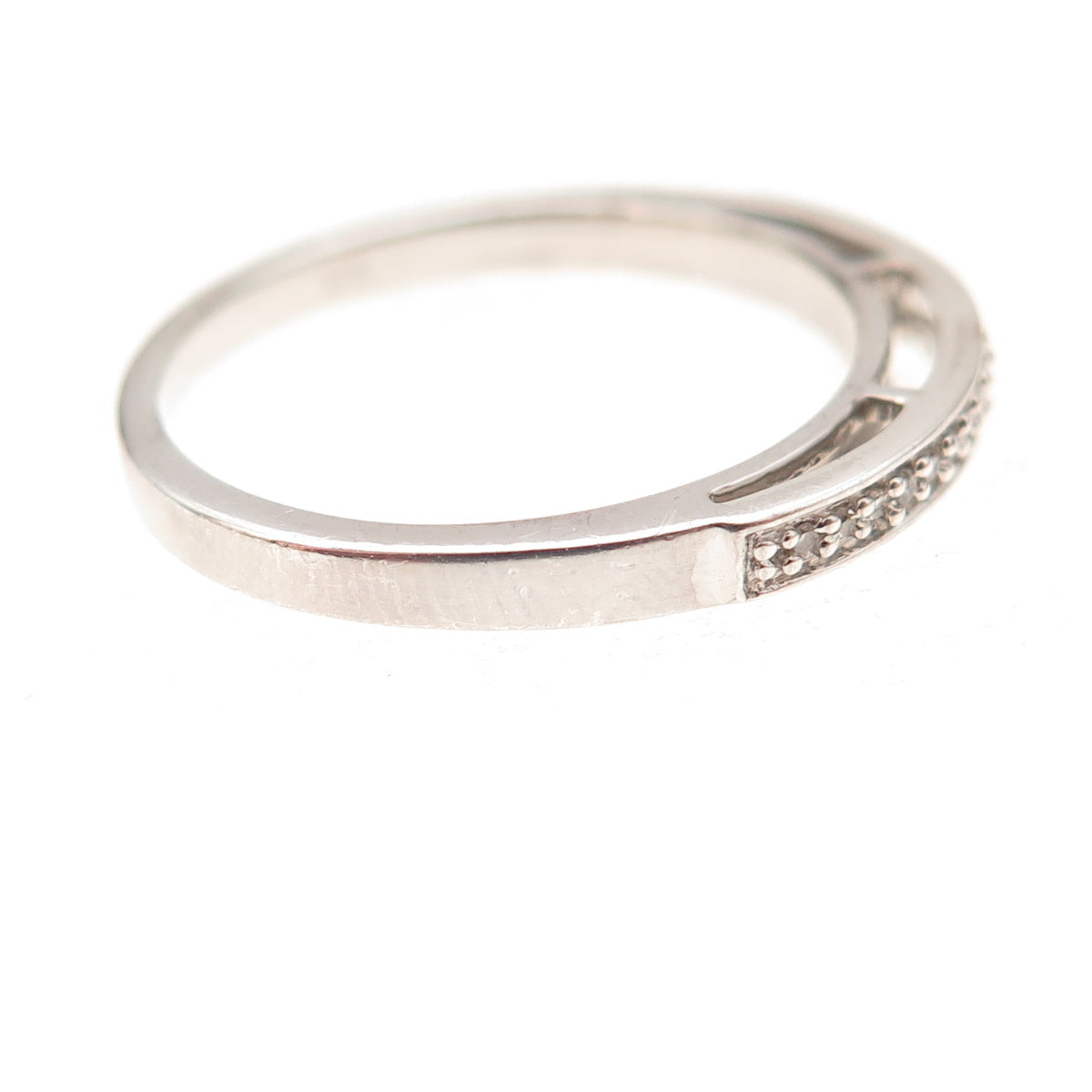 Jane Seymour 925 Sterling Silver Real Diamond Half Eternity Band Ring Size 7