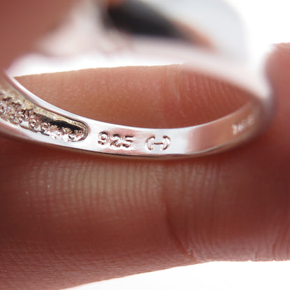 925 Sterling Silver Vintage Real Oval-Cut Swiss Blue Topaz Ring Size 7.25