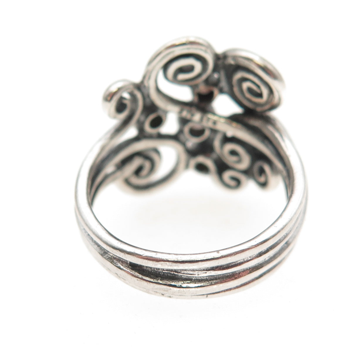 Pandora 925 Sterling Silver Multi-Color C Z Autumn Winds Swirls Ring Size 8