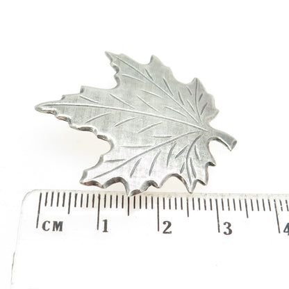 BEAU 925 Sterling Silver Vintage Maple Leaf Pin Brooch