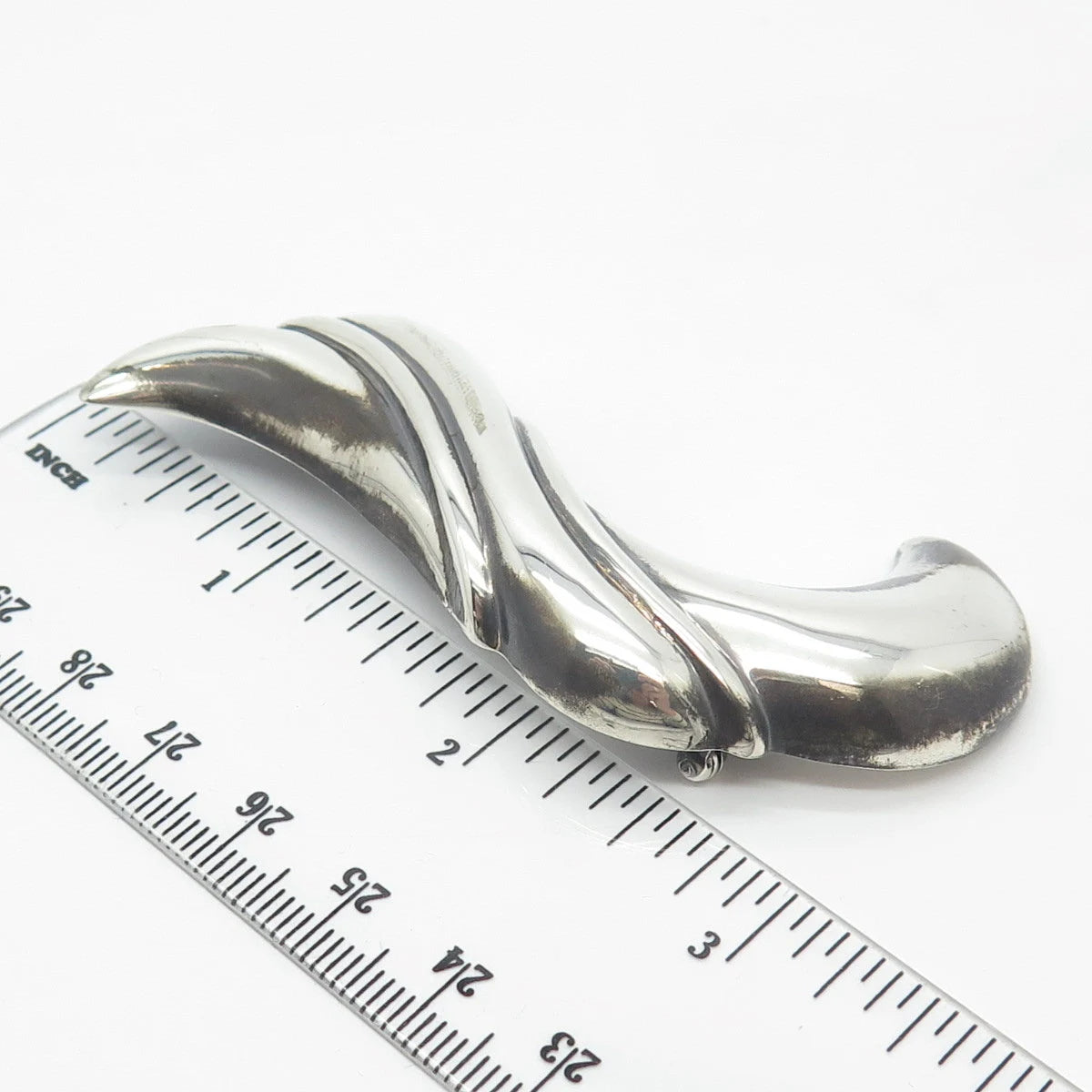 925 Sterling Silver Vintage Sunstone Imports Modernist Pin Brooch