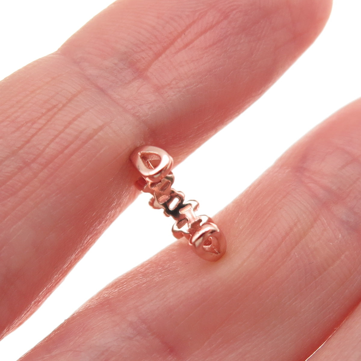 925 Sterling Silver Rose Gold Plated Round & Emerald-Cut C Z SINGLE Cuff Earring