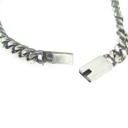 925 Sterling Silver Vintage Mexico "Eleonor" ID Cuban Link Bracelet 7"