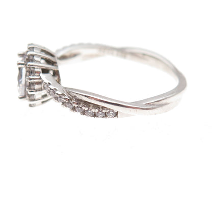 925 Sterling Silver Round-Cut C Z Engagement Ring Size 8