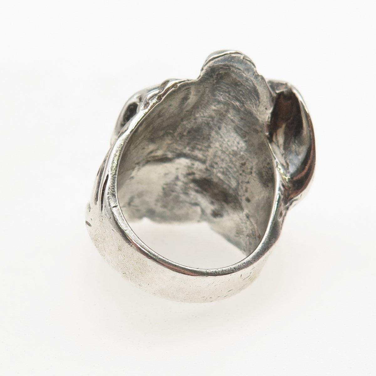 925 Sterling Silver Vintage Mexico Lady Cameo Oxidized Ring Size 8